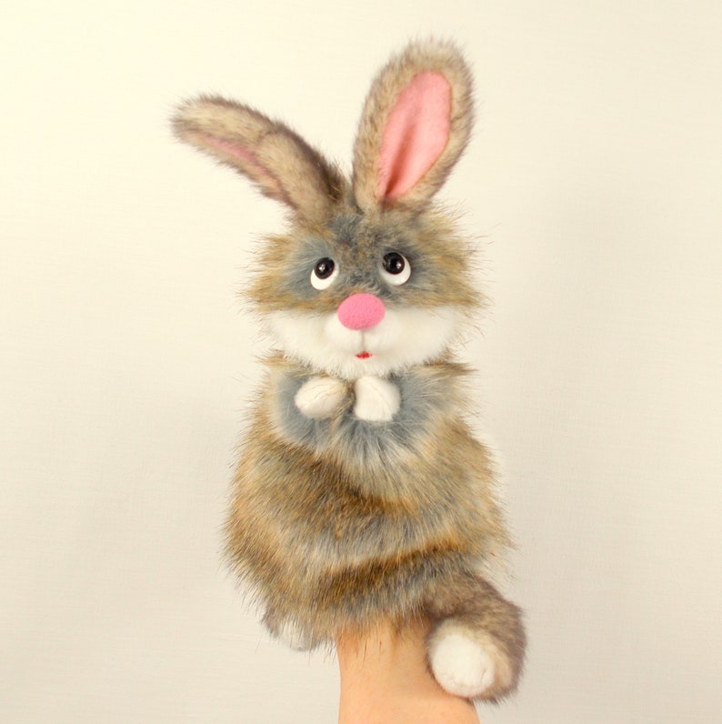 Hand puppet Rabbit for little hand. Reddish Bunny Etsy