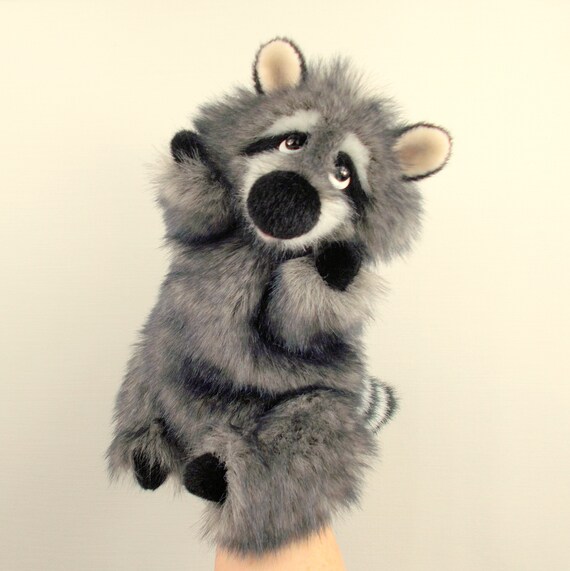 racoon hand puppet
