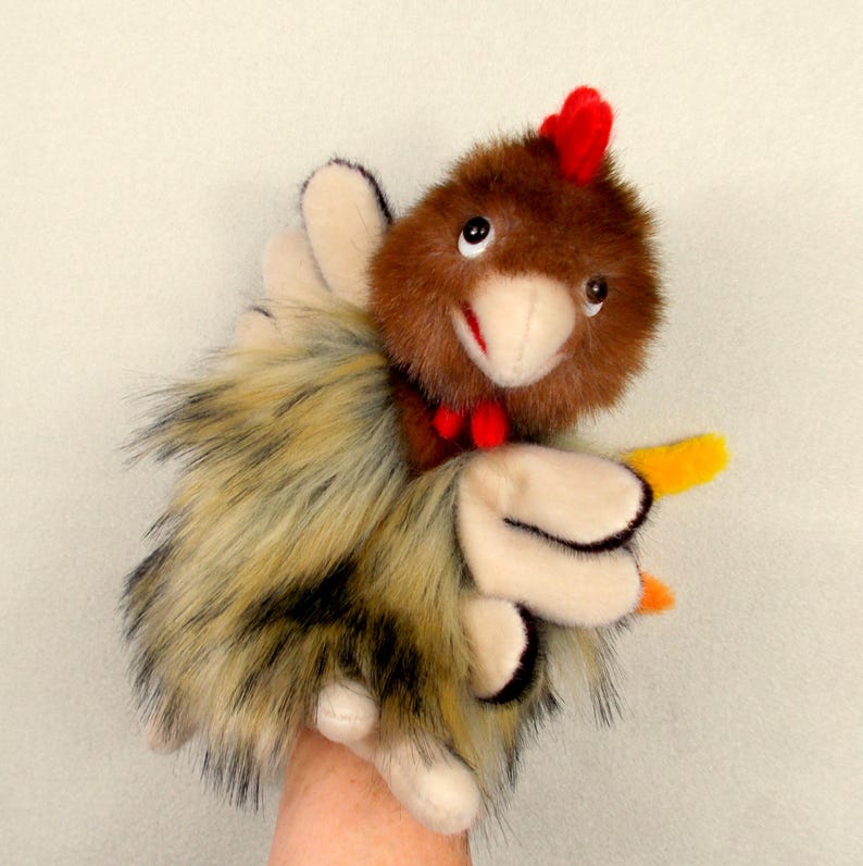 Hand Puppet Chicken for Puppetry, Plush Glove Character Puppet Chicken ...