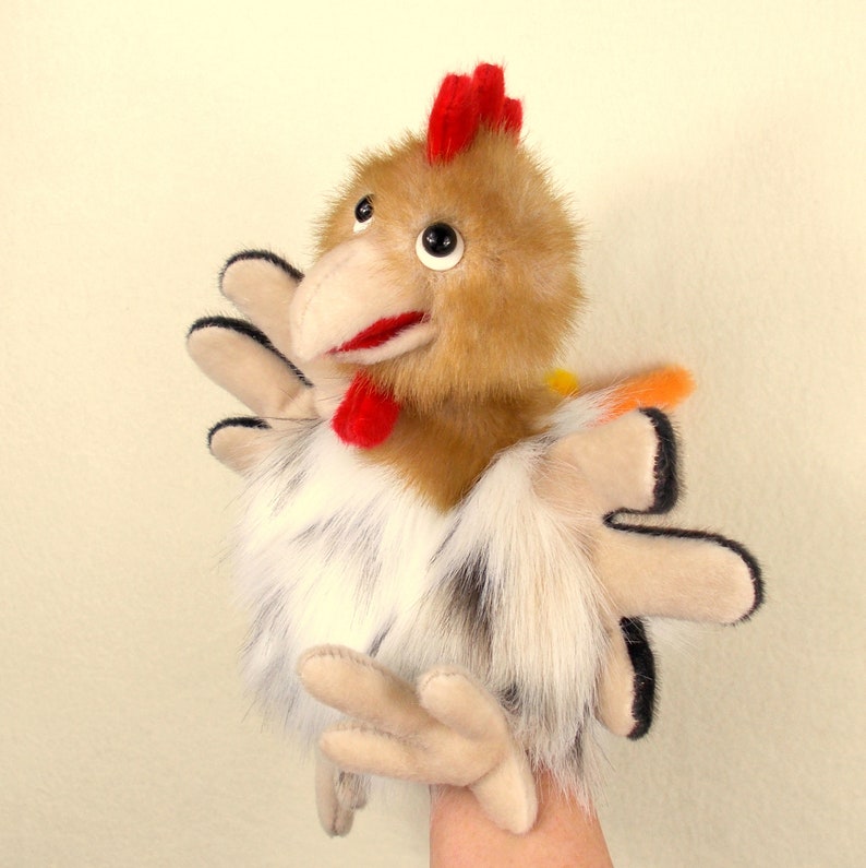 Hand puppet Chicken for children's home puppet theater. Etsy