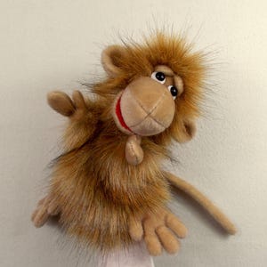 Little Red Monkey hand puppet for little hands. Children's puppet theater. Toy glove. Stuffed animal toy. Plush monkey marionette. Bibabo.