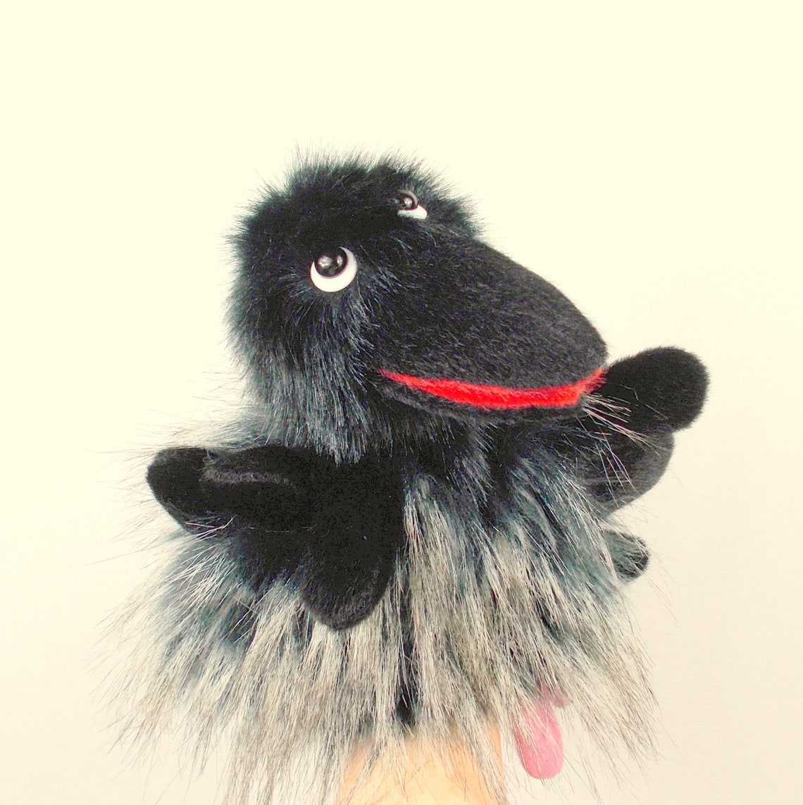 crow puppet with socks