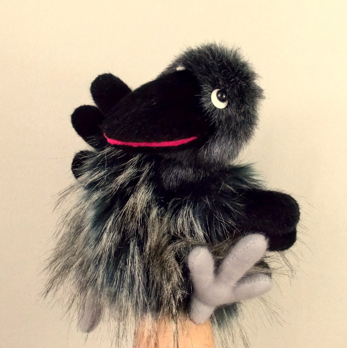 Funny Crow Hand Puppet for Children. Glove Puppet Bird. Plush Etsy