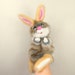 Rabbit Plush Puppet. Hare Reddish Gray Hand Puppet for Home Theater ...
