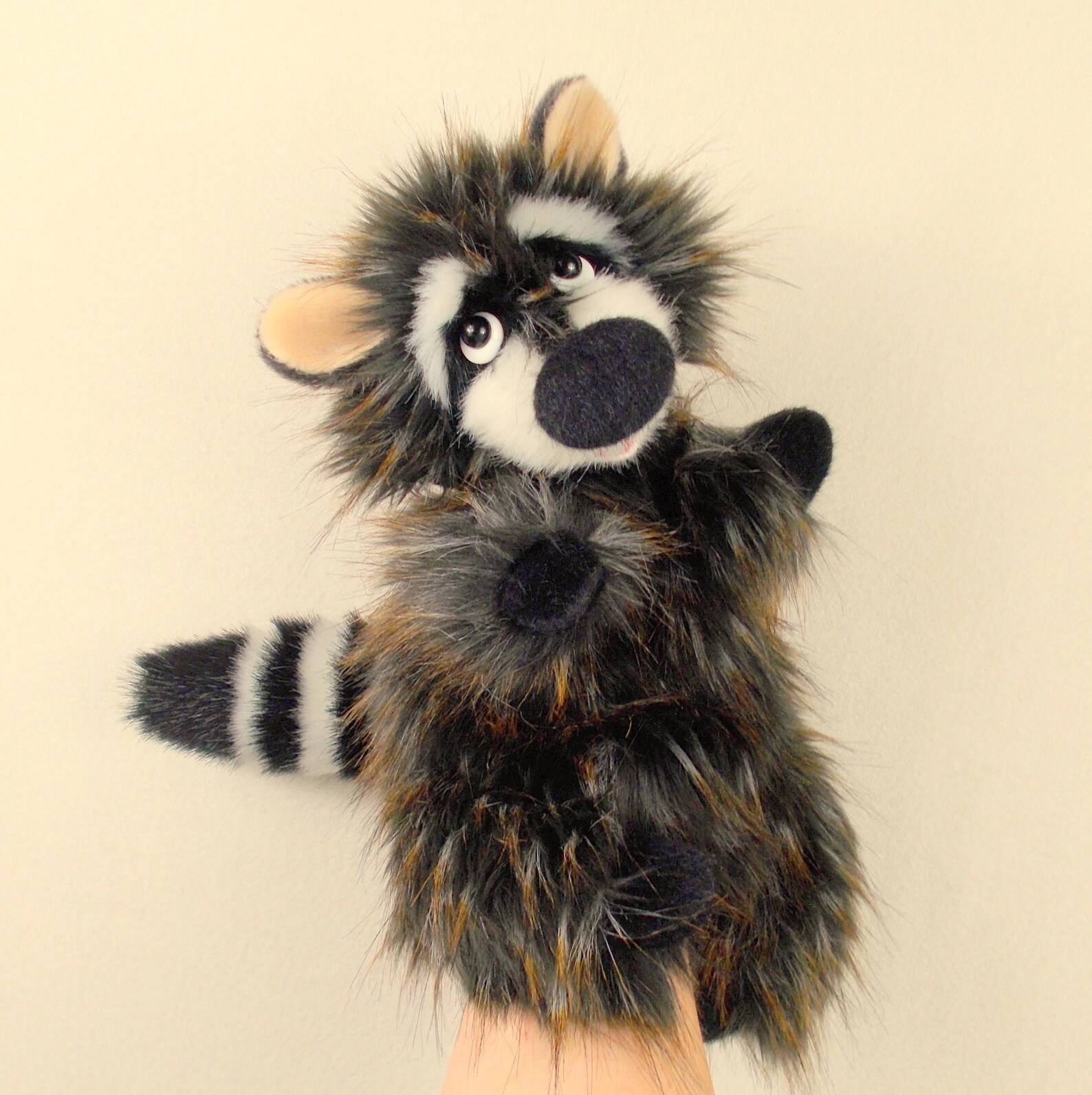 Raccoon Chocolate Hand Puppet for Home Theater. Puppet Glove Etsy