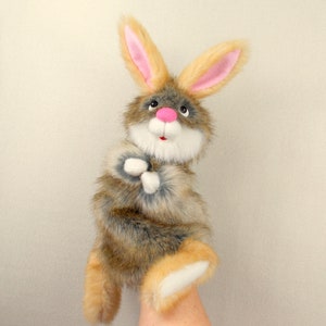 Rabbit Plush Puppet. Hare Reddish Gray Hand Puppet for Home Theater ...