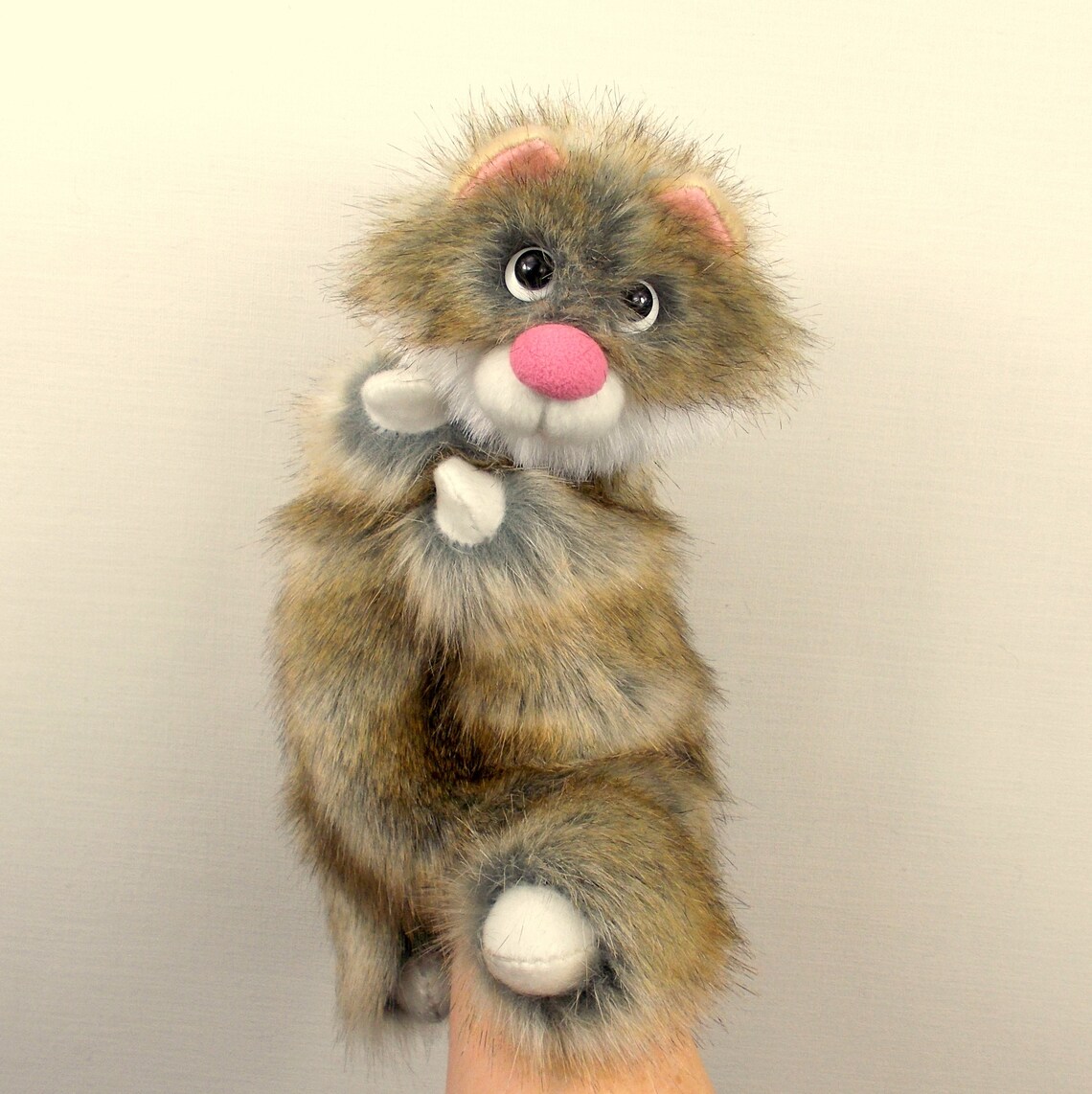 Reddish Gray Cat hand puppet. For home puppet theater. Toy Etsy