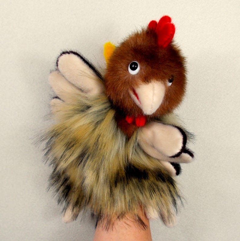 Hand Puppet Chicken for Puppetry, Plush Glove Character Puppet Chicken ...