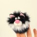 Petite black cat finger puppet. Finger puppet theater. Plush black kitten. Little stuffed animal. Cat toy for fingers.  Little soft toy cat. 