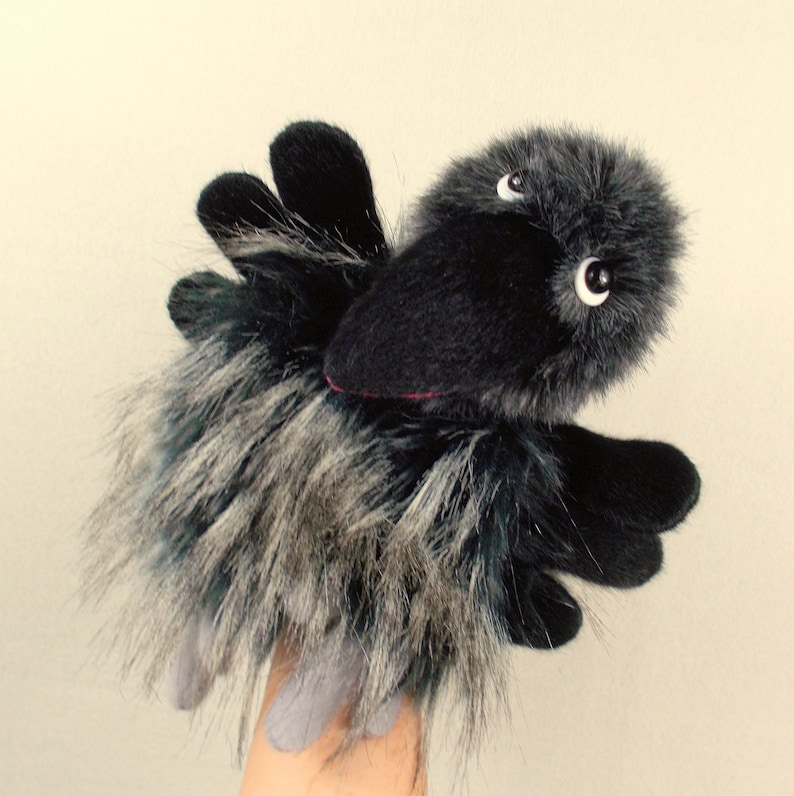Funny Crow Hand Puppet for Children. Glove Puppet Bird. Plush Etsy