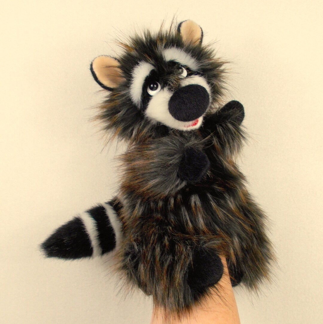 Raccoon Chocolate Hand Puppet for Home Theater. Puppet Glove Etsy