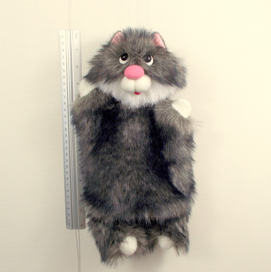Fluffy Cat hand puppet. Gray Cat puppet for children's Etsy