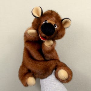 Plüsch-Handpuppe Braunbär für Shows und Theateraufführungen, Charakterpuppe für Tierpuppenspiel