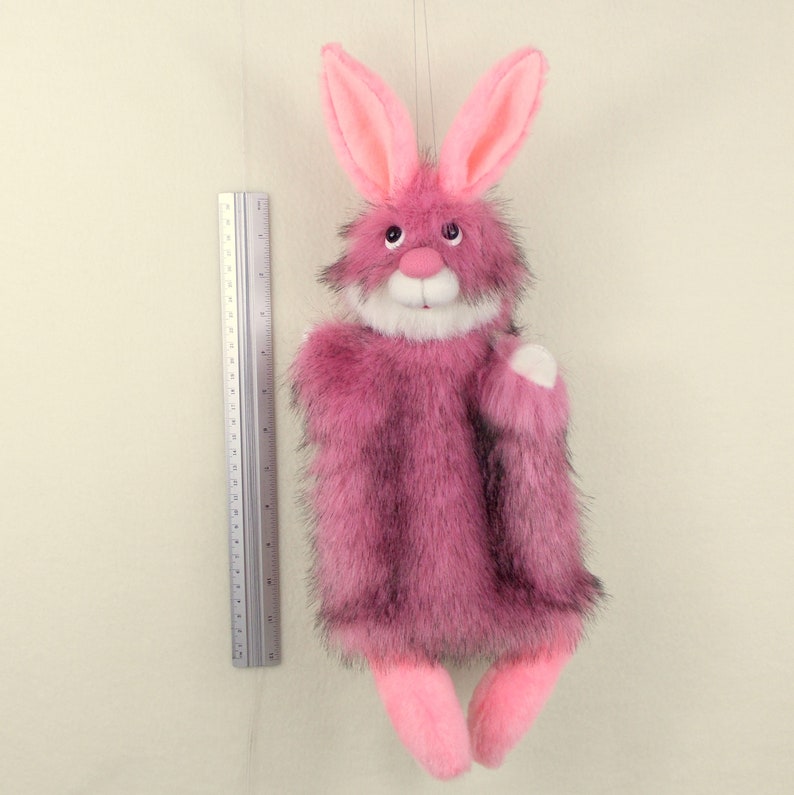 Rabbit Pink hand puppet glove. Plush rabbit for home puppet Etsy