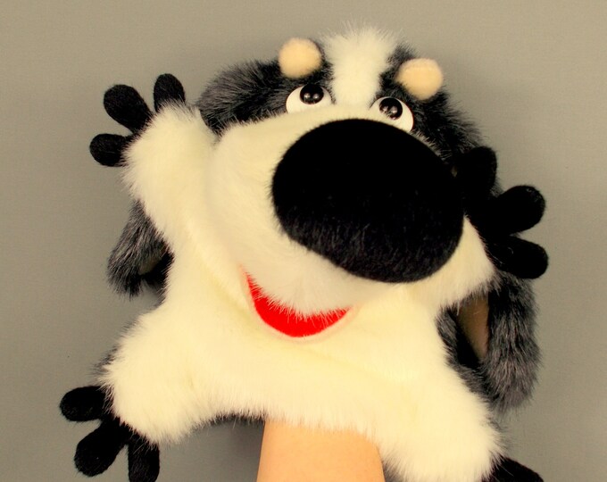 Dog Puppet With Movable Mouth. Hand Puppet Dog for Home Children's