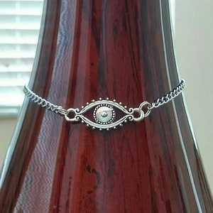 Silver Evil EYE Shape Ankle Bracelet, Stainless Steel Chain Anklet Bracelet, Evil Eye Women Foot Jewelry