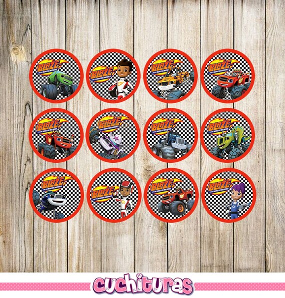 24 Blaze and The Monster Machines Cupcakes Toppers instant | Etsy