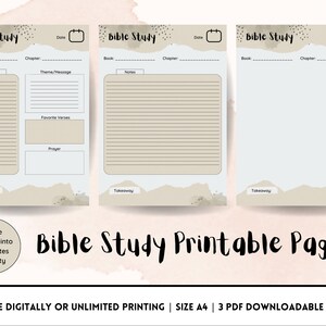 Bibelseiten | Digital oder Druck A4 | Bibel Tagebuch | Druckbares Bibel Mapping