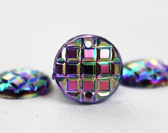purple violet Shimmering cabochons 10 pieces 12 mm