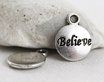 10 pièces - Pendentif de Déclaration de Believe - argent