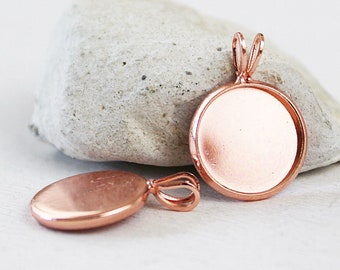 5 Anhänger Fassungen für 25mm Rohlinge Cabochons Farbe antiksilber #S454