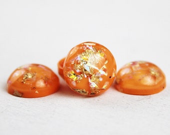 10 Stück - Crushed Cabochons - 12mm - orange