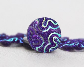 purple violet Shimmering cabochons 10 pieces 12 mm