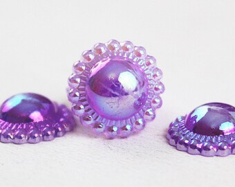 purple violet Shimmering cabochons 10 pieces 12 mm