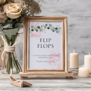 Flip Flop Sign, Eucalyptus, Greenery, Dancing Feet Sign, Wedding Sign, Dancing Shoes Sign, Reception Sign, Eucalyptus Wedding