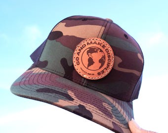 Go and Make Disciples - christian biblical religious leather trucker cap