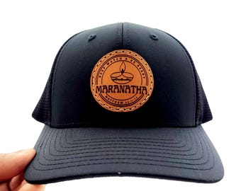 MARANATHA! - christian biblical religious leather trucker cap