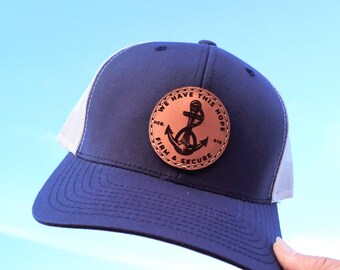 We have this Hope as an Anchor- christian biblical religious leather trucker cap