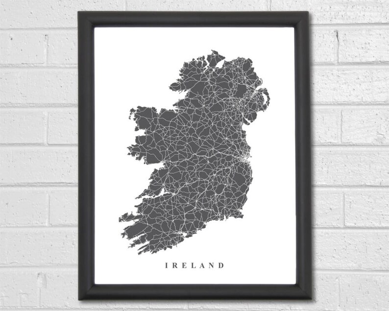 Ireland Map Art City Map Europe Travel Map Print Map Etsy