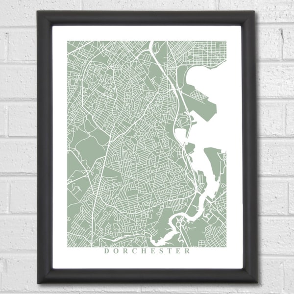 Dorchester Map Art - Map Print - Massachusetts - Map Print - Home Map - Custom Map - Anniversary - City Map - Housewarming Gift Travel Gift