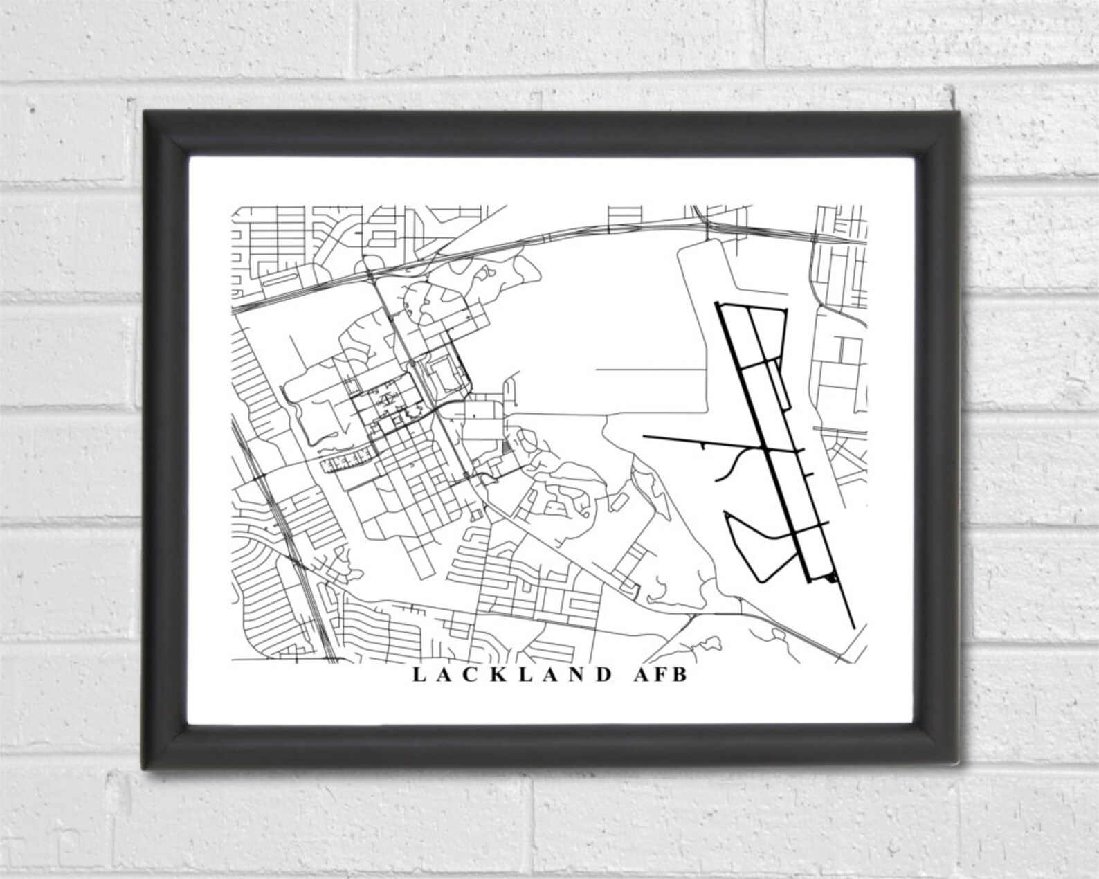 Lackland AFB Map Art City Map Air Force Base Office | Etsy