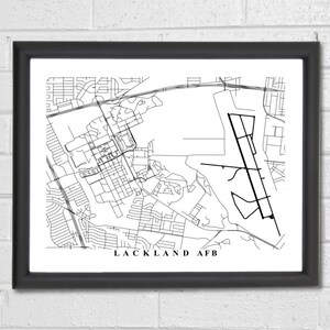Lackland AFB Map Art City Map Air Force Base Office - Etsy