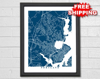 Map Store Portland Maine Portland Maine Map | Etsy