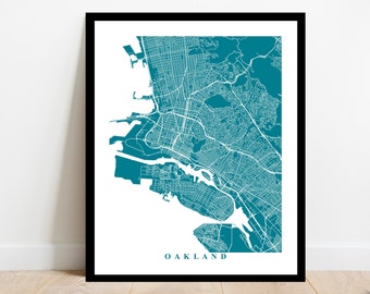 Oakland Map Art - California - Custom City Streets Travel Gift Home Office Decor - Oakland City Map - California Art Poster - Oakland Poster