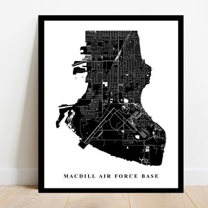 Macdill Air Force Base Map Art City Streets Map Print - Etsy