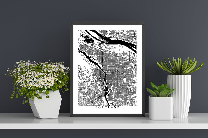 Portland Streets Map Art Map Print Custom Map Portland Map Portland Oregon Anniversary Gift Home Map Portland image 6