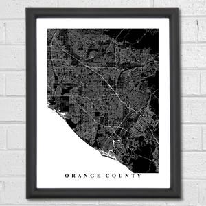 Orange County Map Art City Maps California Irvine Anaheim Newport Beach Travel Map Print Custom Map Home Office Decor Bild 3