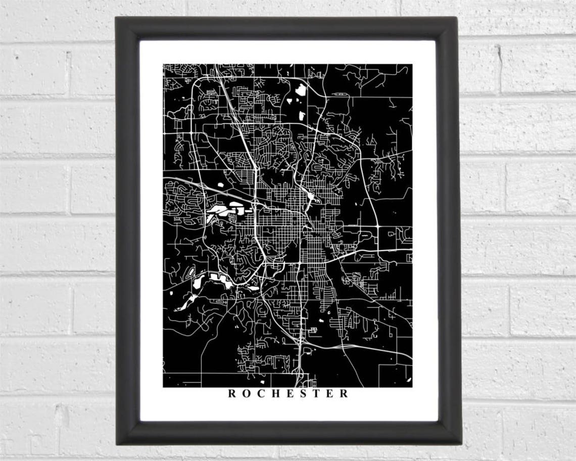 Rochester Map Art City Map Minnesota Travel Map Print - Etsy