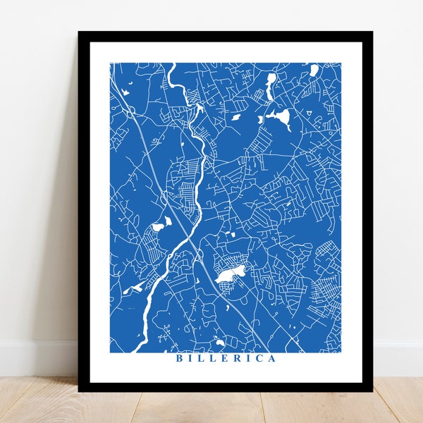 Billerica Map Poster Etsy