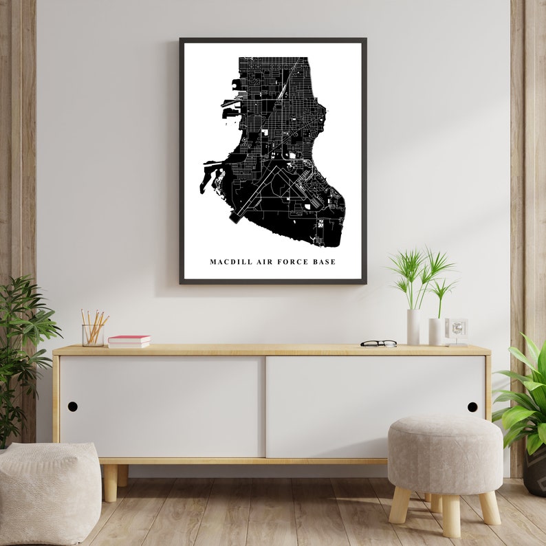 Macdill Air Force Base Map Art City Streets Map Print - Etsy