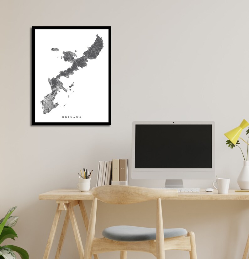 Okinawa Map Art Japan City Streets Map Print Custom Travel Gift Office Home Decor Wall Poster Anniversary Housewarming Vacation Roads image 5