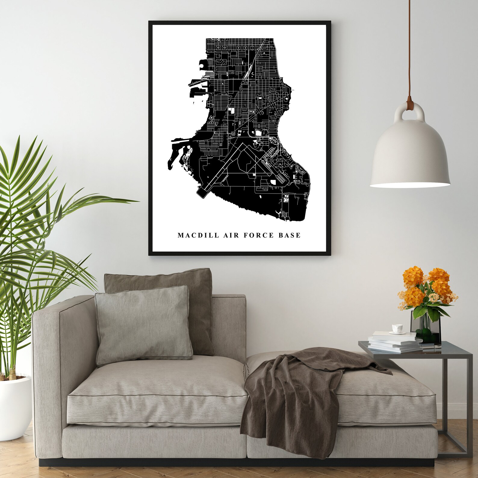 Macdill Air Force Base Map Art City Streets Map Print - Etsy