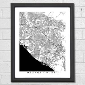 Orange County Map Art City Maps California Irvine Anaheim Newport Beach Travel Map Print Custom Map Home Office Decor Bild 4