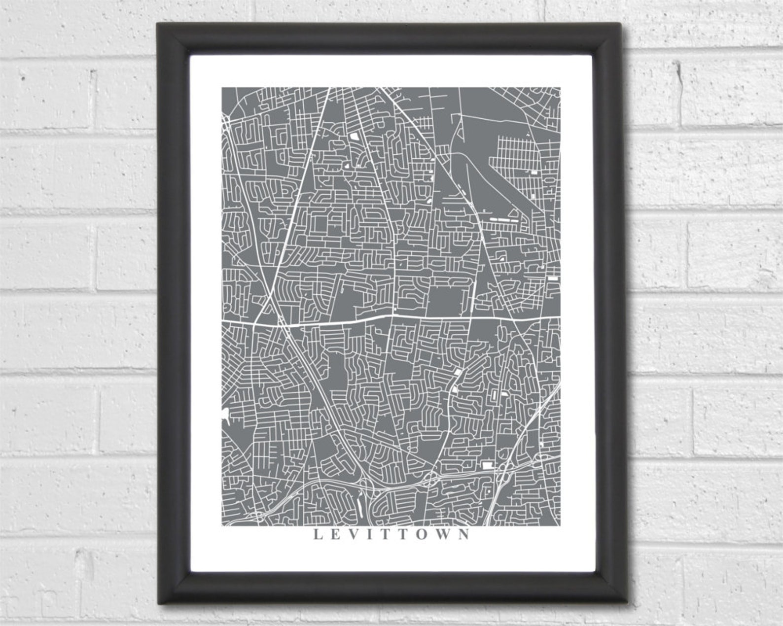 Levittown Map Art City Streets Map Print New York Custom - Etsy