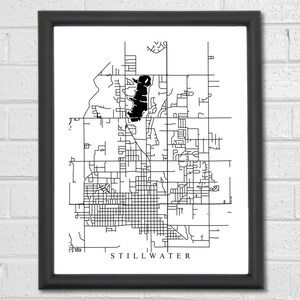 Stillwater Map Art Map Print Oklahoma Oklahoma State | Etsy