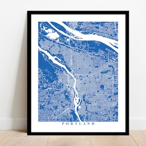 Portland Streets Map Art Map Print Custom Map Portland Map Portland Oregon Anniversary Gift Home Map Portland image 1